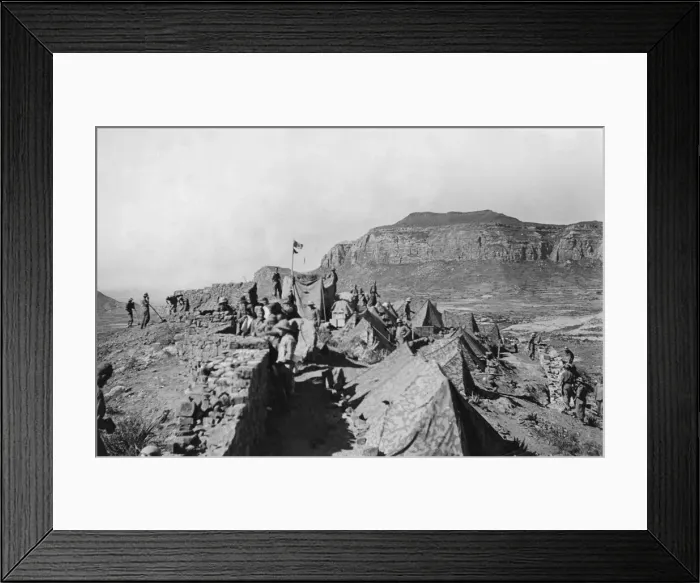 Framed Print : Abyssinian War October 1935 Italian forces seen here fortifying their position in