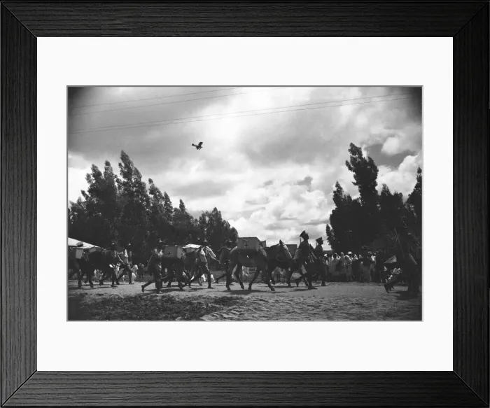 Framed Print : Abyssinian War September 1935 Soldiers of the Abyssinian army seen passing through