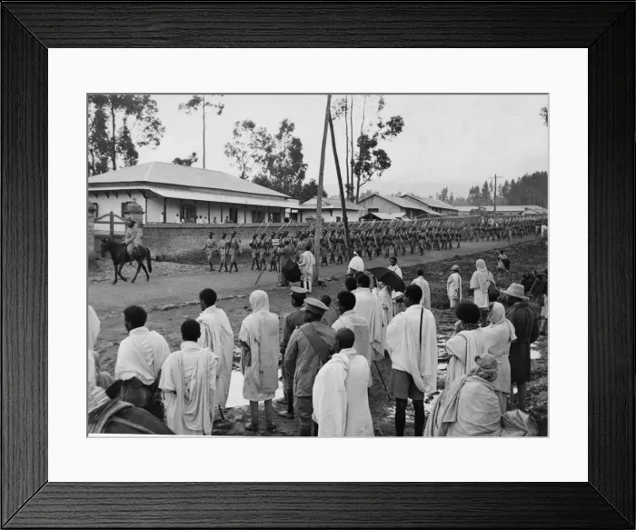Framed Print : Abyssinian War September 1935 Abyssinian army seen passing through the streets of Framed Print : Abyssinian War September 1935 Abyssinian army seen passing through the streets of