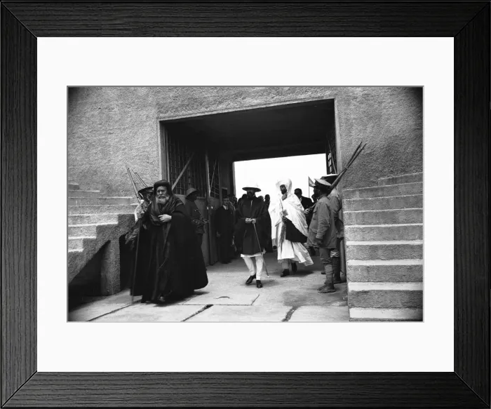 Framed Print : Abyssinian Emperor Haile Selassie seen here during the Audis Abasa Prison Inspection