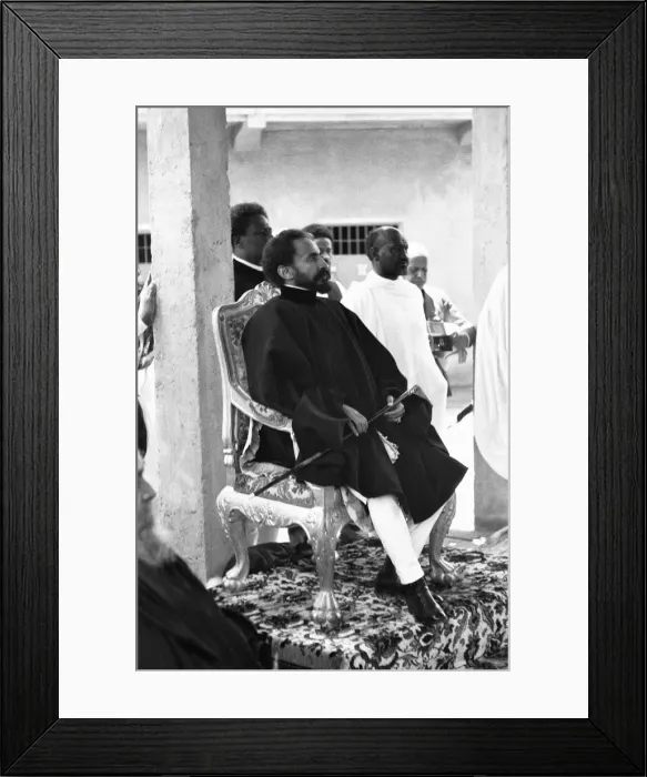 Framed Print : Abyssinian Emperor Haile Selassie seen here during the Audis Abasa Prison Inspection Framed Print : Abyssinian Emperor Haile Selassie seen here during the Audis Abasa Prison Inspection