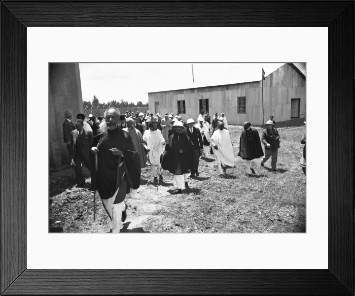Framed Print : Abyssinian Emperor Haile Selassie seen here during the Audis Abasa Prison Inspection Framed Print : Abyssinian Emperor Haile Selassie seen here during the Audis Abasa Prison Inspection
