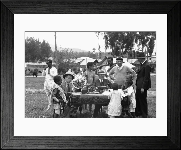 Framed Print : Abyssinian War September 1935 Foreign correspondents reporting from Addis Ababa Framed Print : Abyssinian War September 1935 Foreign correspondents reporting from Addis Ababa