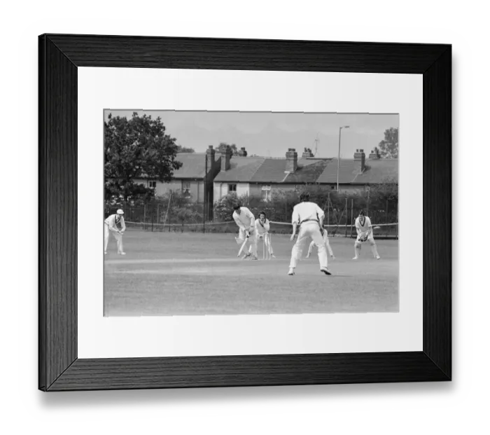 Framed Print : Standard v Alvis, Works League Cricket Match at Standard Cricket Ground. Tanners Lane