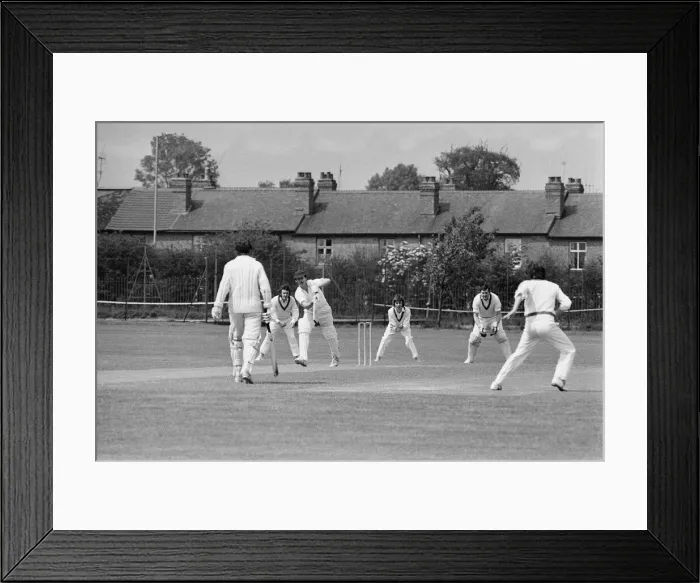 Framed Print : Standard v Alvis, Works League Cricket Match at Standard Cricket Ground. Tanners Lane Framed Print : Standard v Alvis, Works League Cricket Match at Standard Cricket Ground. Tanners Lane