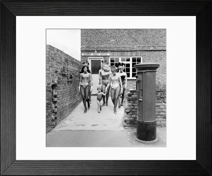 Framed Print : Bunny Girls from the Playboy Club in London visit Bunny