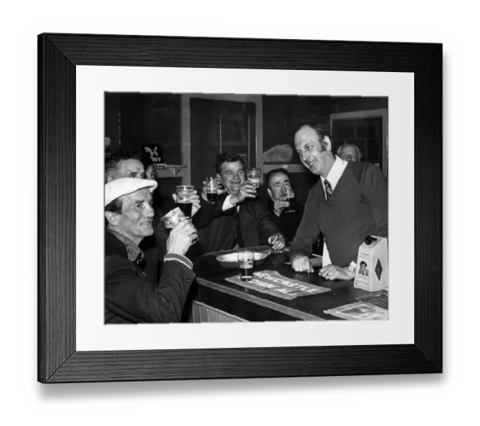 Framed Print : Men drinking in the bar, Ewington Hotel, Main Street, Stoneyburn