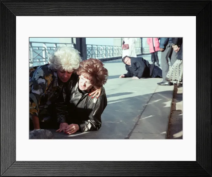 Framed Print : The cast of Coronation Street filming scenes for death of Alan Bradley Framed Print : The cast of Coronation Street filming scenes for death of Alan Bradley