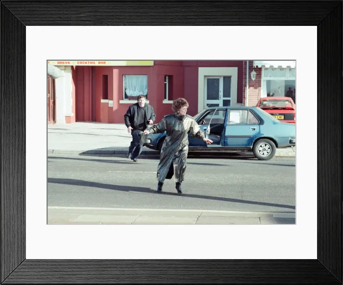 Framed Print : The cast of Coronation Street filming scenes for death of Alan Bradley Framed Print : The cast of Coronation Street filming scenes for death of Alan Bradley