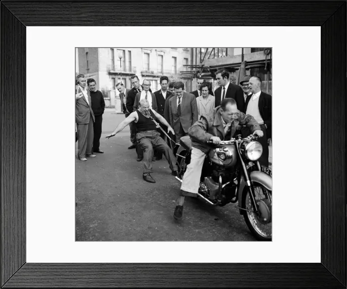 Framed Print : One time circus strong man, Mr Butty Sugrue, now the publican of Courage Framed Print : One time circus strong man, Mr Butty Sugrue, now the publican of Courage