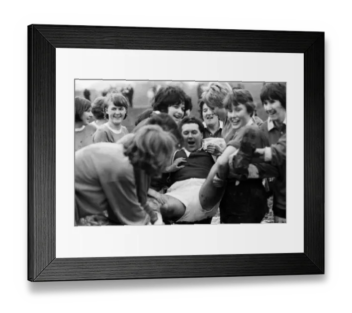 Framed Print : Queen Mary girls football team play their first match, against a girls team from