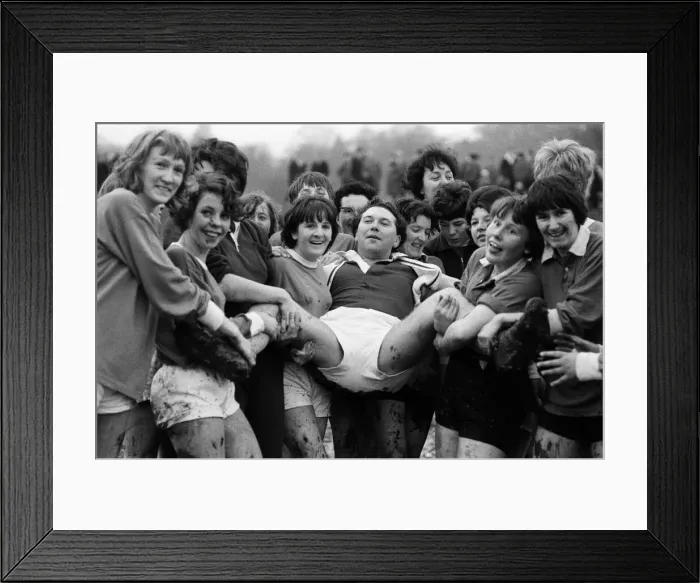 Framed Print : Queen Mary girls football team play their first match, against a girls team from Framed Print : Queen Mary girls football team play their first match, against a girls team from