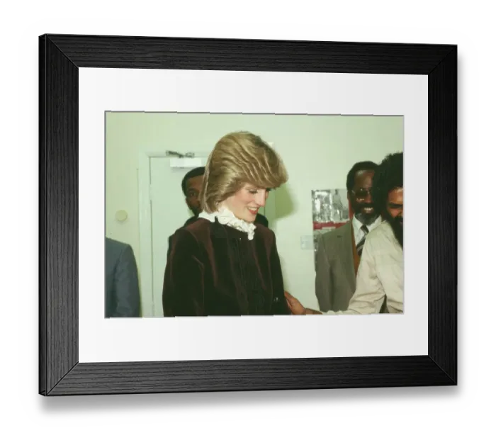 Framed Print : Princess Diana meets and greets the people of Handsworth, West Midlands