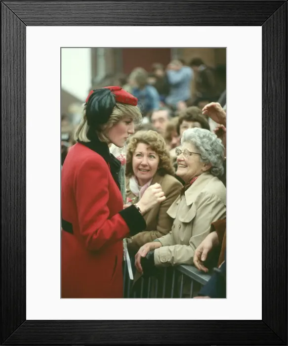 Framed Print : Princess Diana meets and greets the people of Birmingham, The Midlands