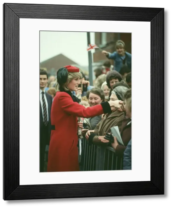 Framed Print : Princess Diana meets and greets the people of Birmingham, The Midlands Framed Print : Princess Diana meets and greets the people of Birmingham, The Midlands
