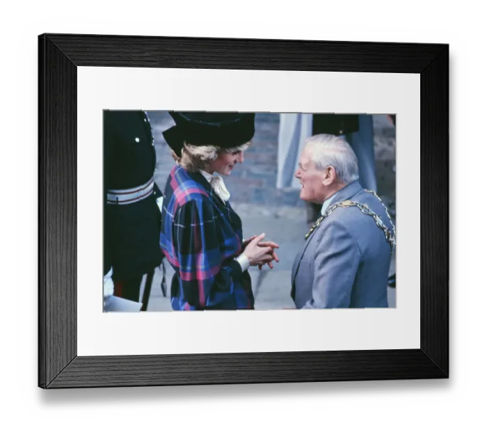 Framed Print : Princess Diana meets and greets the people of Shrewsbury in Shropshire Framed Print : Princess Diana meets and greets the people of Shrewsbury in Shropshire
