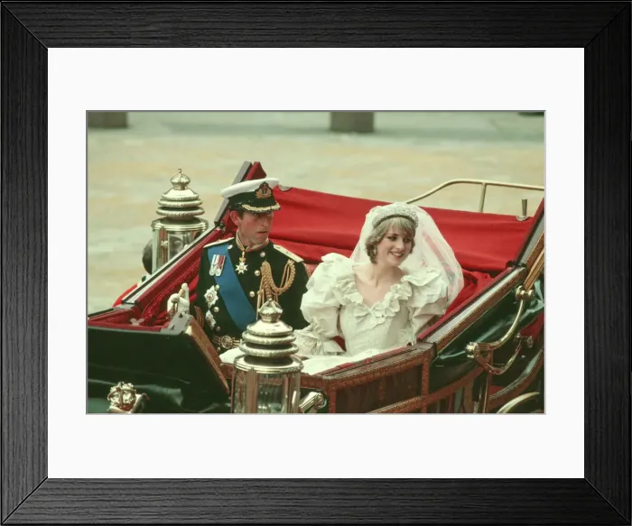 Framed Print : Prince Charles and Princess Diana get married. Picture taken after Framed Print : Prince Charles and Princess Diana get married. Picture taken after