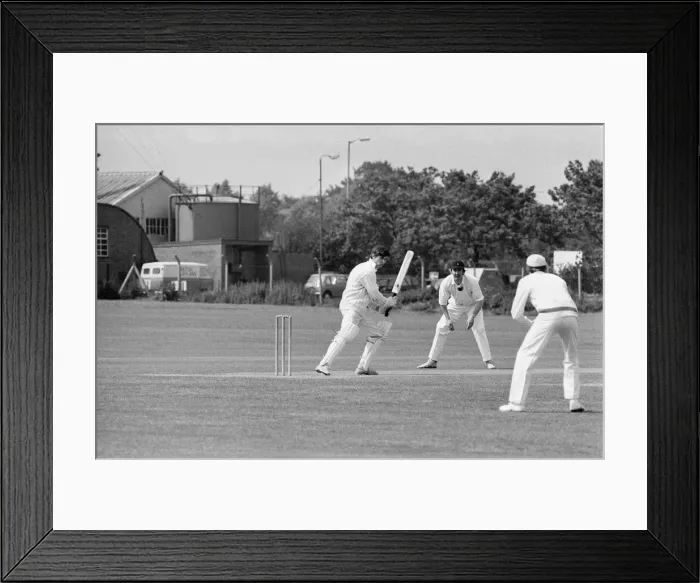 Framed Print : Standard v Alvis, Works League Cricket Match at Standard Cricket Ground. Tanners Lane