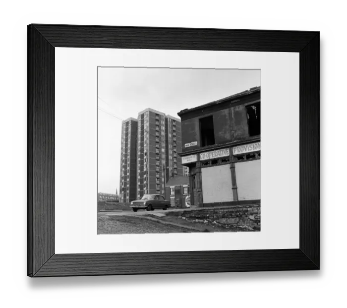 Framed Print : New flats and old buildings side by side in Newcastle upon Tyne. 30th April 1964