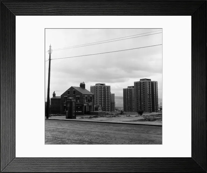 Framed Print : New flats and old buildings side by side in Newcastle upon Tyne. 30th April 1964