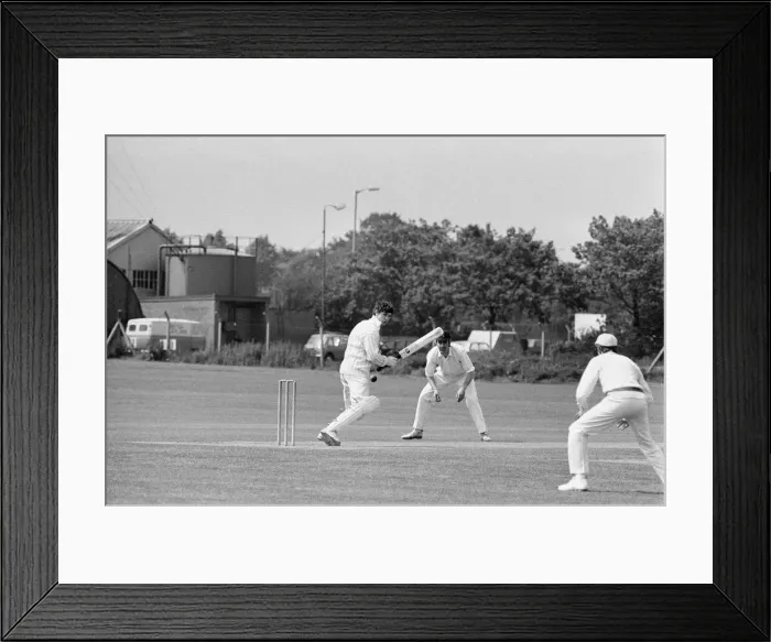 Framed Print : Standard v Alvis, Works League Cricket Match at Standard Cricket Ground. Tanners Lane