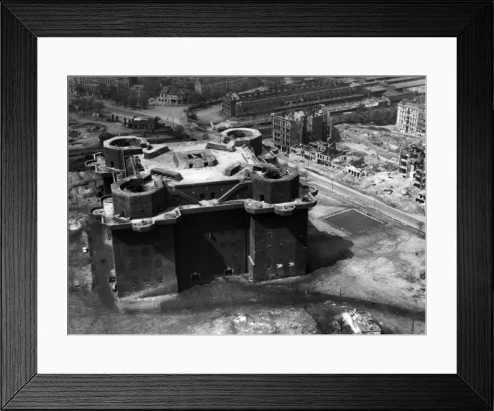 Framed Print : Aerial view showing the devasted German capital city of Berlin three minutes after Framed Print : Aerial view showing the devasted German capital city of Berlin three minutes after