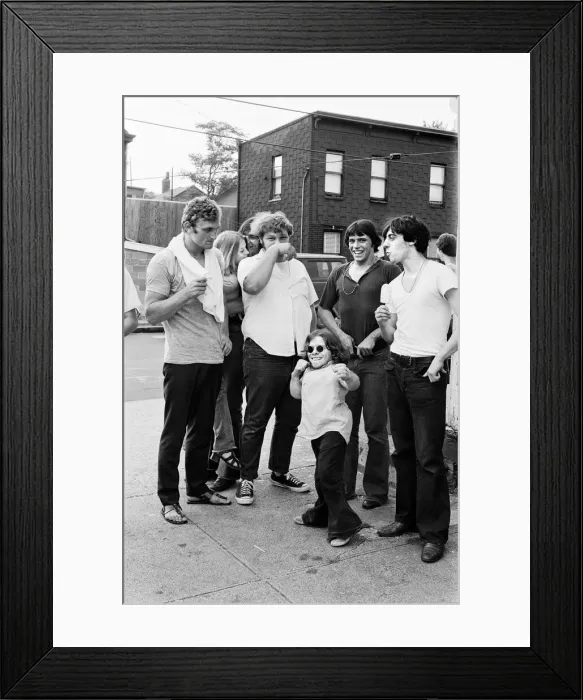 Framed Print : Joe Bugner (left) with fans in New York City. Joe is New York to meet some of Framed Print : Joe Bugner (left) with fans in New York City. Joe is New York to meet some of