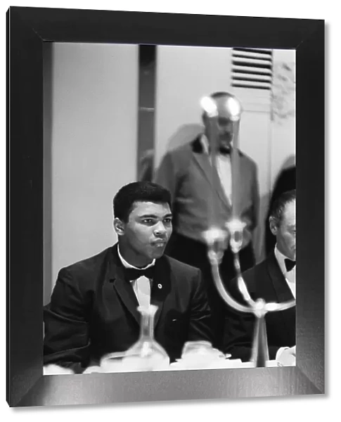 Cassius Clay (Muhammad Ali) attends a sports writers reception