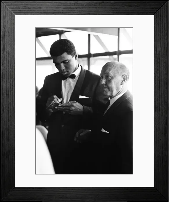 Framed Print : Muhammad Ali at the Post Office Tower in London. 27th July 1966