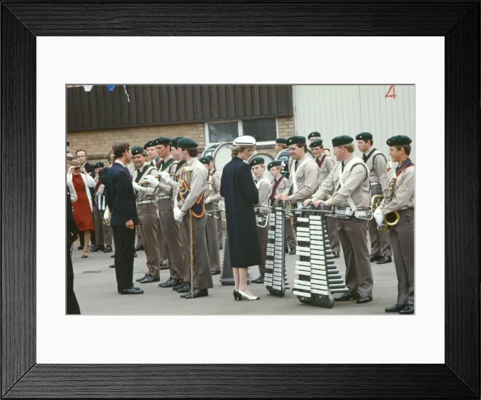 Framed Print : Princess Diana and Prince Charles meet and greet the people of Atherstone, Warwickshire