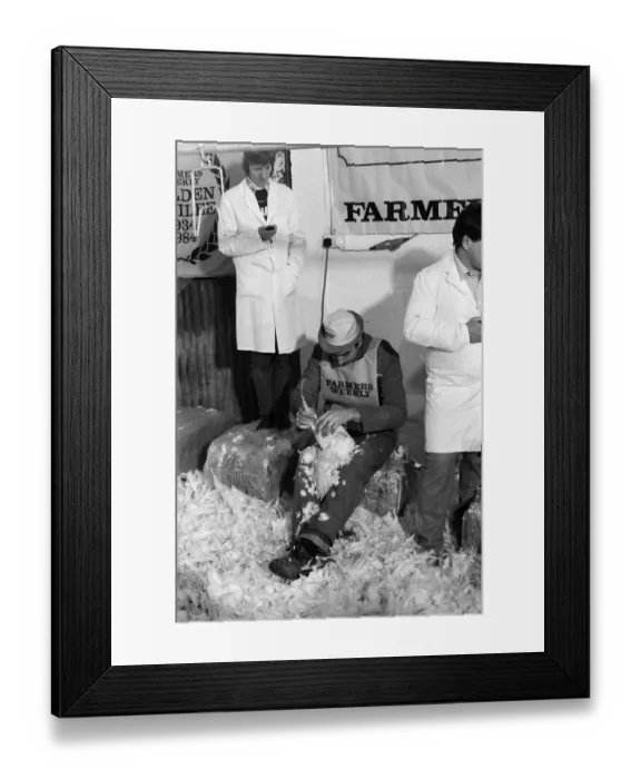 Framed Print : Turkey plucking championship at Henley. December 1984 Framed Print : Turkey plucking championship at Henley. December 1984