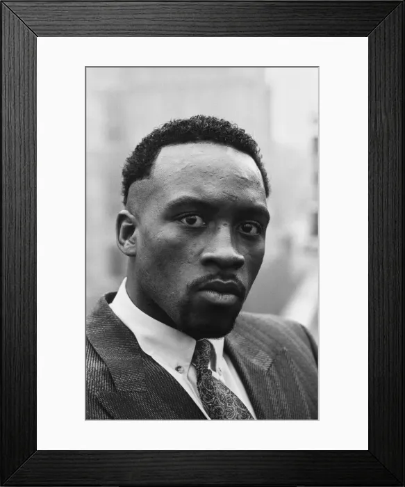 Framed Print : Middleweight boxer Nigel Benn on a photo shoot ahead of his upcoming fight with Ian