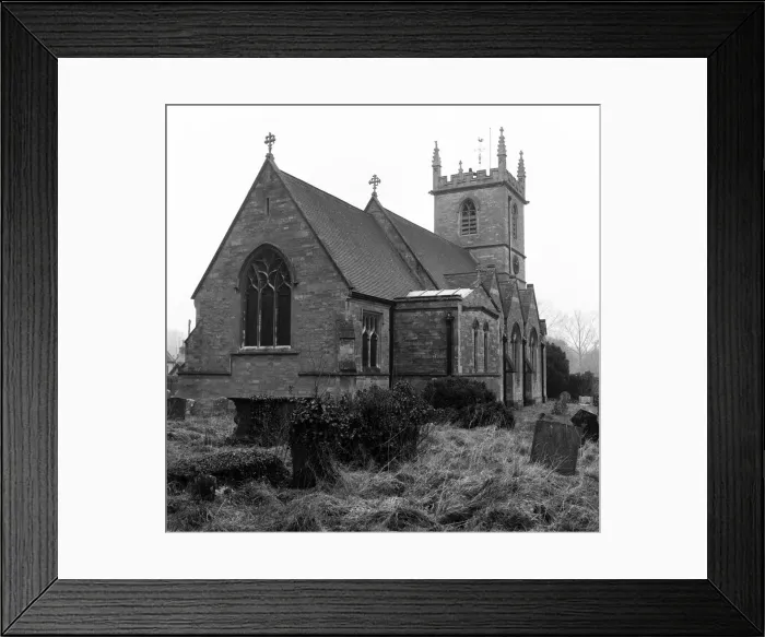 Framed Print : St Martins Church in Bladon, Oxfordshire. Burial place of members of the Churchill