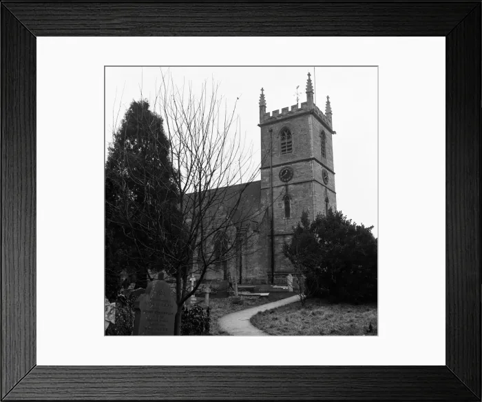 Framed Print : St Martins Church in Bladon, Oxfordshire. Burial place of members of the Churchill