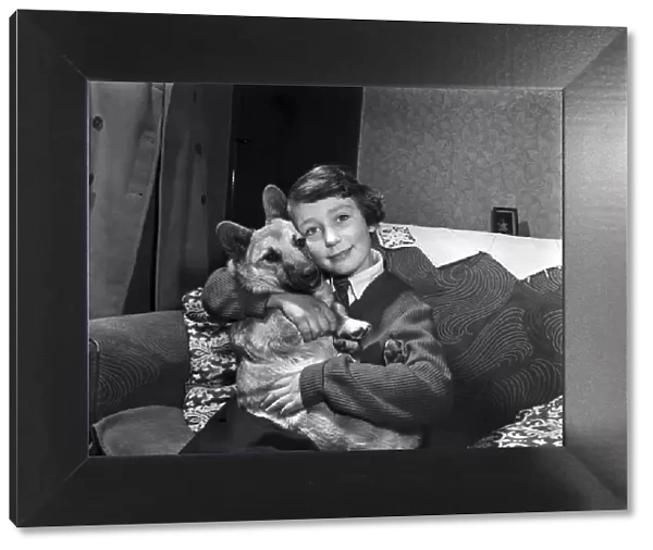 Elaine Cave, aged 9, with Mickey her pet Corgi, at home in Coalville, Leicestershire
