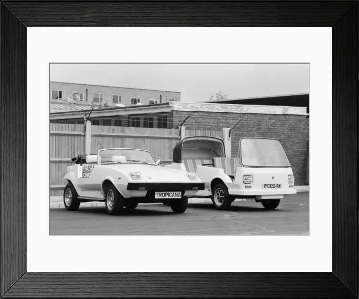 Framed Print : Picture shows two of the electric cars at the G. D. Mountfield factory in Maidenhead Framed Print : Picture shows two of the electric cars at the G. D. Mountfield factory in Maidenhead