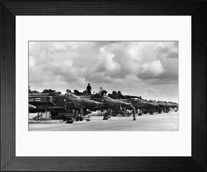 Framed Print : SEPECAT Jaguar GR3As of 54 Squadron seen being prepared at RAF Coltishall for a Framed Print : SEPECAT Jaguar GR3As of 54 Squadron seen being prepared at RAF Coltishall for a