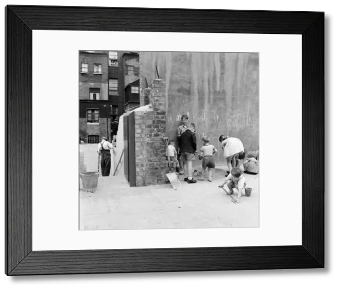 Framed Print : Childrens playground in a static water tank in the City of Westminster, London Framed Print : Childrens playground in a static water tank in the City of Westminster, London