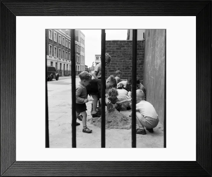 Framed Print : Childrens playground in a static water tank in the City of Westminster, London Framed Print : Childrens playground in a static water tank in the City of Westminster, London
