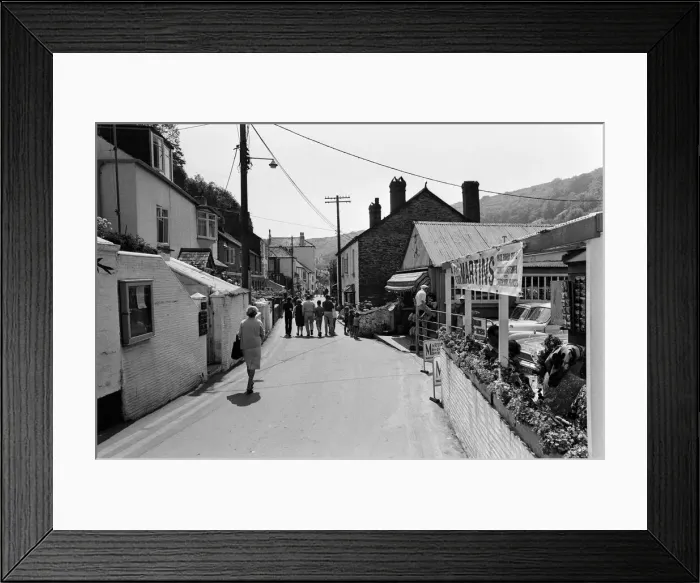 Framed Print : Traffic ban, Polperro, Cornwall. 13th July 1967