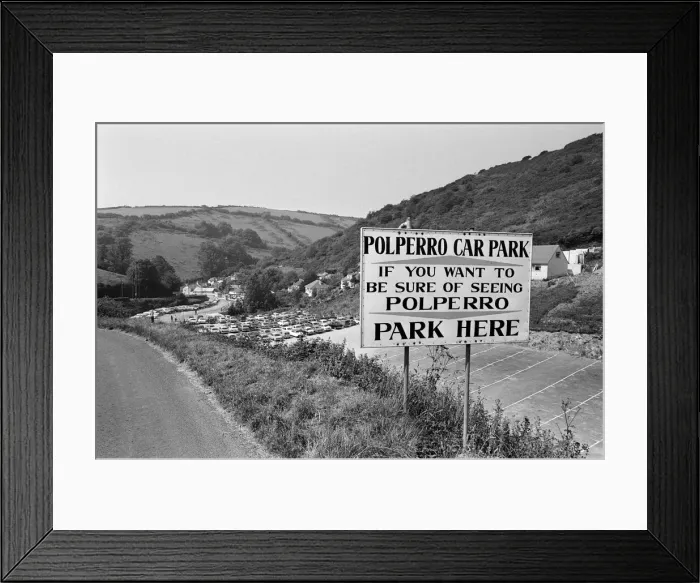 Framed Print : Traffic ban, Polperro, Cornwall. 13th July 1967 Framed Print : Traffic ban, Polperro, Cornwall. 13th July 1967