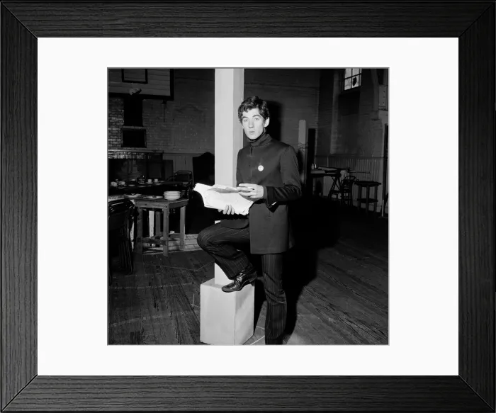 Framed Print : Ian McKellen, actor, pictured in rehearsal in 1968. Ian is reading Framed Print : Ian McKellen, actor, pictured in rehearsal in 1968. Ian is reading