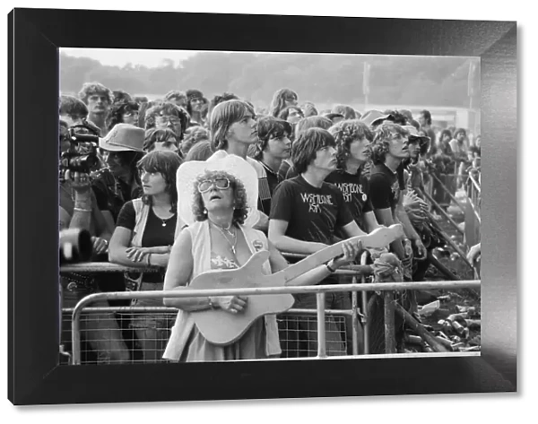 Fans of Wishbone Ash see their group perform at The Reading Festival, 1981