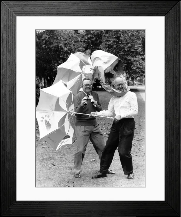 Framed Print : Michael Fish and Ian McCaskill Television weathermen Dbase Framed Print : Michael Fish and Ian McCaskill Television weathermen Dbase