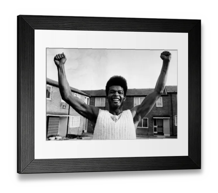 Framed Print : Disco dancer and cross the ball winner Albert Harding. 4th March 1983 Framed Print : Disco dancer and cross the ball winner Albert Harding. 4th March 1983