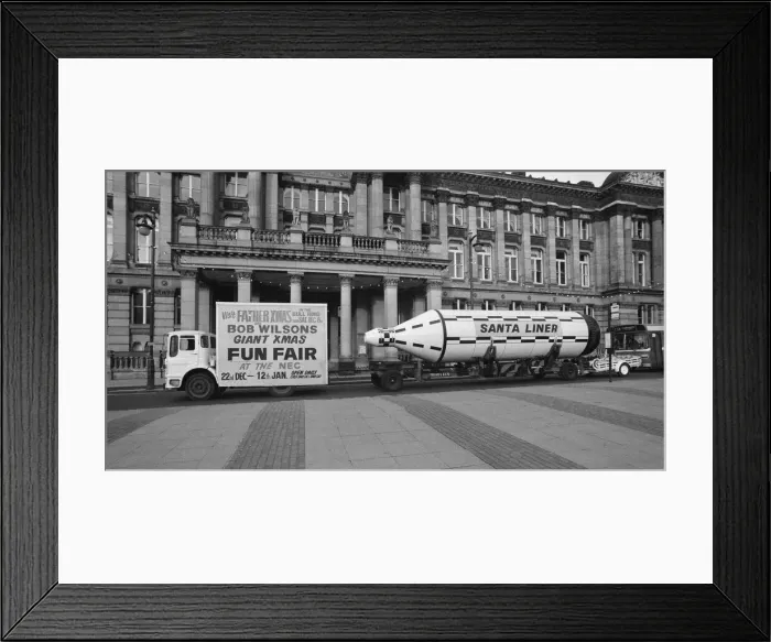 Framed Print : Father Christmas Tours Birmingham City Centre, 8th December 1979 Framed Print : Father Christmas Tours Birmingham City Centre, 8th December 1979