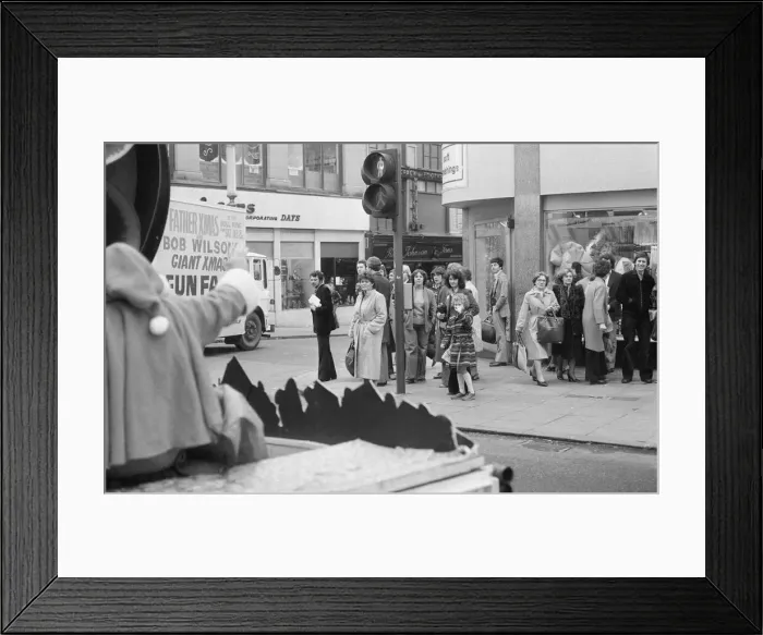 Framed Print : Father Christmas Tours Birmingham City Centre, 8th December 1979
