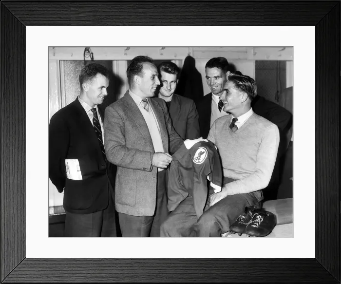 Framed Print : Ronnie Moran Football Player of Liverpool with Dave Hickson, Alan A Court Framed Print : Ronnie Moran Football Player of Liverpool with Dave Hickson, Alan A Court