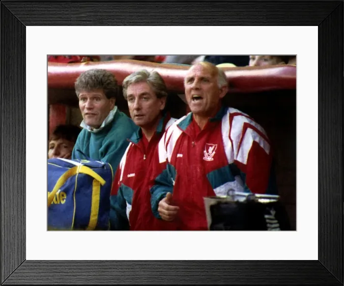 Framed Print : English League Division One match at Anfield. Liverpool 2 v Wimbledon 3