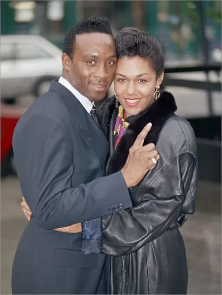 Nigel Benn with girlfriend Caroline Jackson ahead of his upcoming fight with american